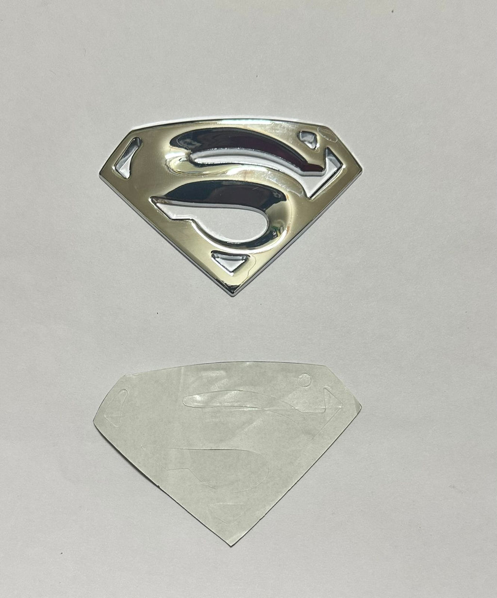 Chrome Superman 3D Logo (5.5cmx8.2cm) Car Bike Laptop Attractive Superman Sticker Car Emblem 3D Badge Auto Racing Sport Logo Grand Tourer Decal.