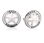 Chrome-Black Star Texas Edition 3D Metal Sticker (7.5cmx7.5cm) Car Bike Laptop Texas Edition Logo Car Emblem 3D Badge Attractive Sticker Auto Racing Sport Logo Grand Tourer Decal.