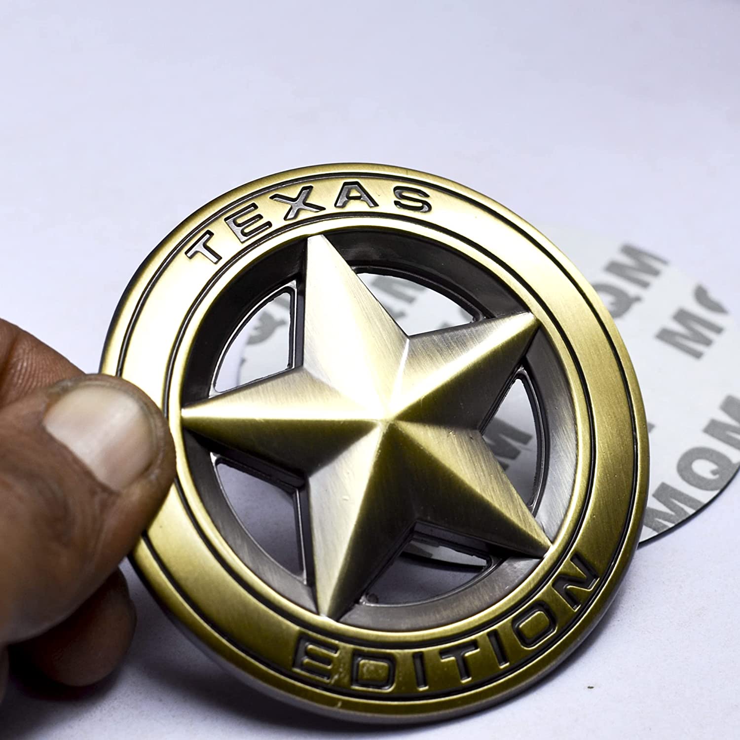 Bronze Star Texas Edition 3D Metal Sticker (7.5cmx7.5cm) Car Bike Laptop Texas Edition Logo Car Emblem 3D Badge Sticker Universal Auto Racing Sport Logo Grand Tourer Decal.