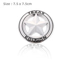 Chrome-Black Star Texas Edition 3D Metal Sticker (7.5cmx7.5cm) Car Bike Laptop Texas Edition Logo Car Emblem 3D Badge Attractive Sticker Auto Racing Sport Logo Grand Tourer Decal.
