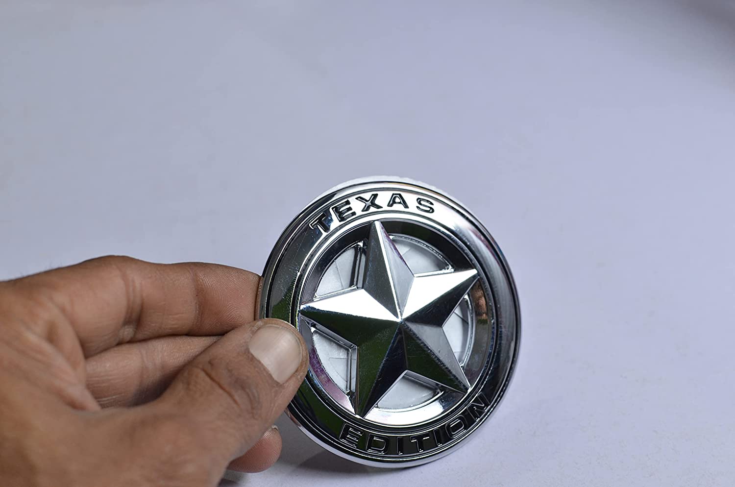 Chrome-Black Star Texas Edition 3D Metal Sticker (7.5cmx7.5cm) Car Bike Laptop Texas Edition Logo Car Emblem 3D Badge Attractive Sticker Auto Racing Sport Logo Grand Tourer Decal.