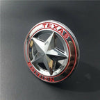 CROME-Red Star Texas Edition 3D Metal Sticker (7.5cmx7.5cm) Car Bike Laptop Texas Edition Logo Car Emblem 3D Badge Sticker Universal Auto Racing Sport Logo Grand Tourer Decal.