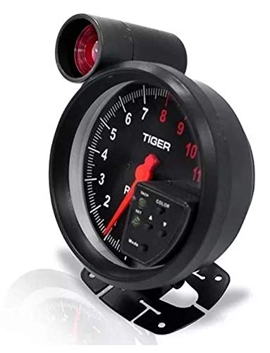 Tiger RPM Meter, Speedometer Tacho Gauge (Black)
