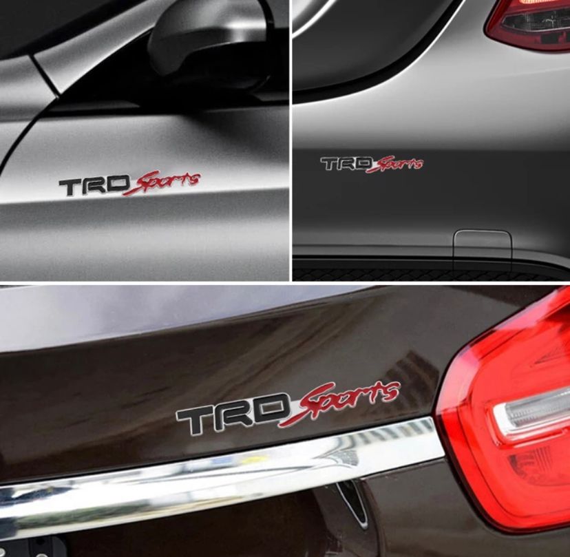 Black Red TRD Sign - 13.8 x 2Cm Metal Car Emblem Premium 3D Badge Auto Racing Sport Sticker Grand Tourer Decal