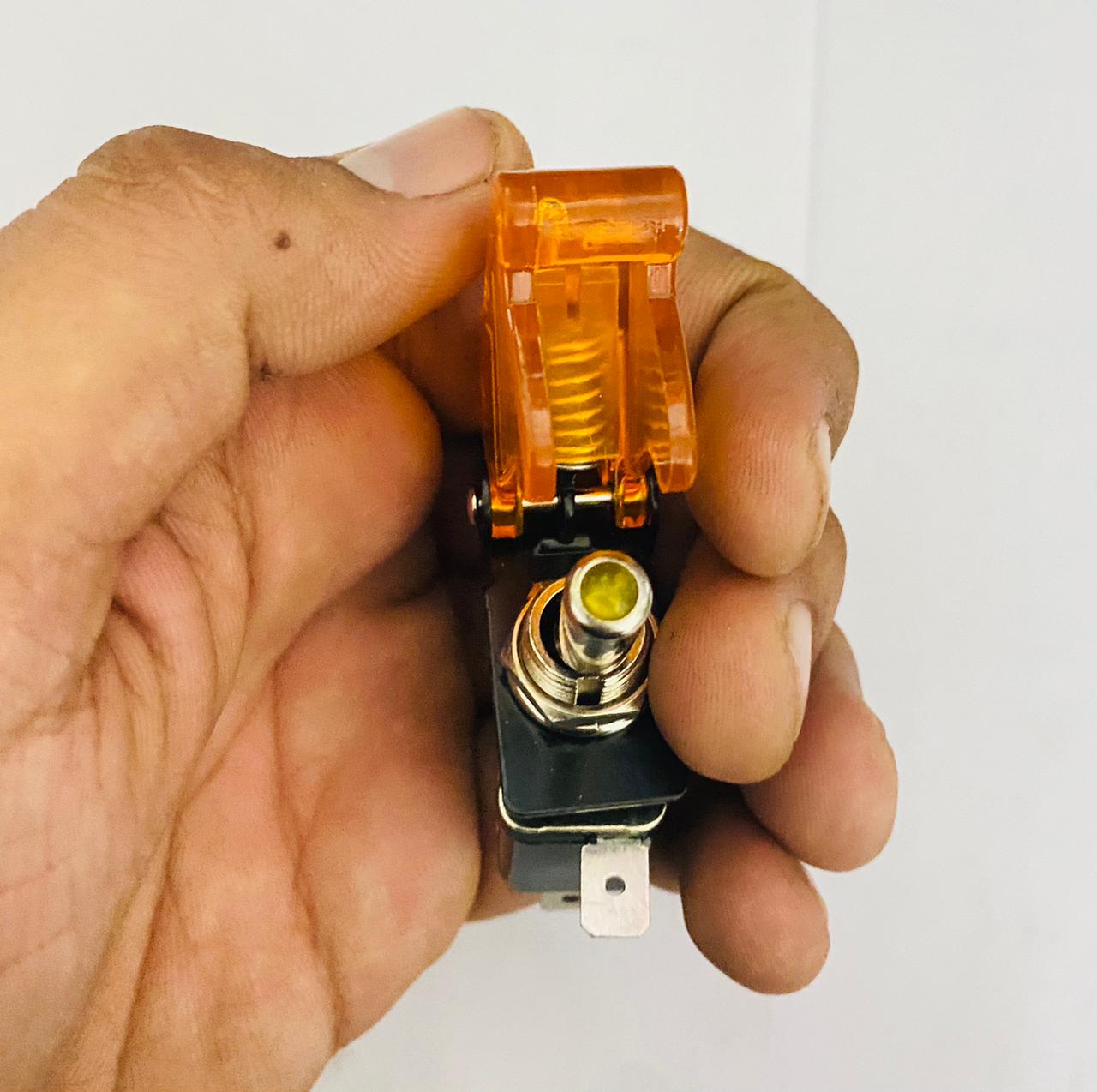 Toggle Switch WiD Aircraft Safety Cover Rocker Toggle Switch 12V 20A Car Auto Racing ON/Off Switch LED Light Illuminated 3Pin for All Vehicles