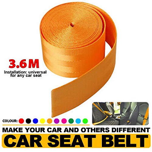 Orange 3.6m 1PC, Car Seat Belt (Webbing Pad) Interior Accessory JDM DRIFTING SPORTS Universal For Car 3.6 Seat Belt, Auto Accessories.