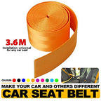 Orange 3.6m 1PC, Car Seat Belt (Webbing Pad) Interior Accessory JDM DRIFTING SPORTS Universal For Car 3.6 Seat Belt, Auto Accessories.